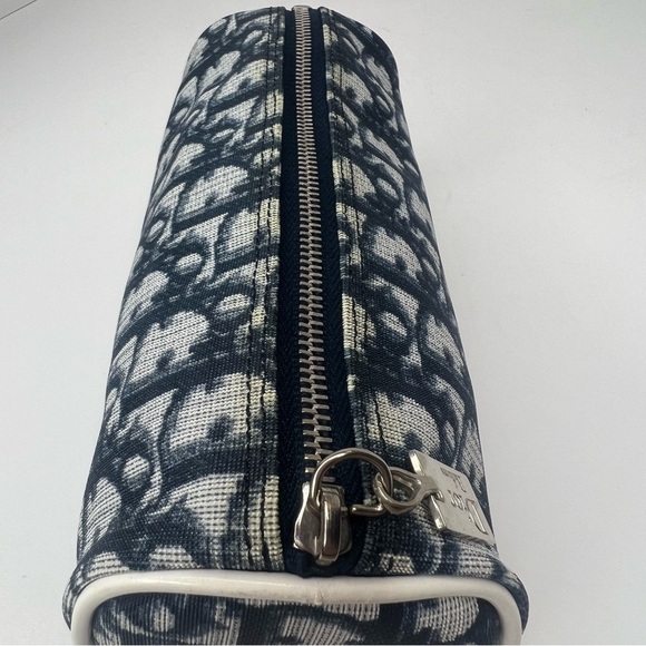 Christian Dior Vintage Blue Trotter Monogram Toiletry Pouch/Makeup Bag| PRELOVED - Picture 9 of 13